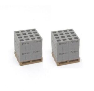 1:50 Scale Concrete Boral Bricks on Pallets - Qty 2