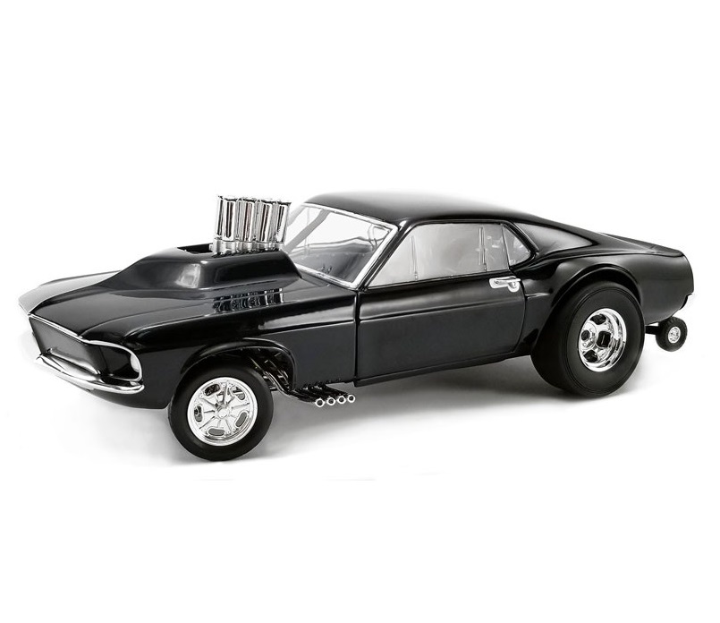 1:18 Scale 1969 Ford Mustang Gasser - Black - Image 2