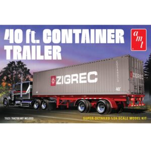 1:24 Scale 40ft Shipping Container Trailer Plastic Model Kit