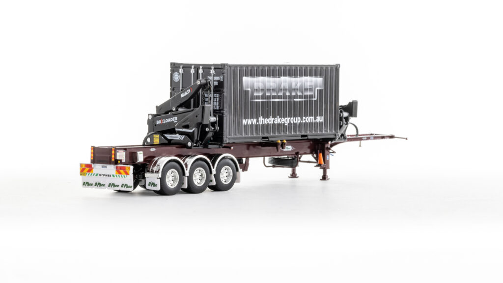 1:50 Scale BoxLoader Trailer with Container - Burgundy