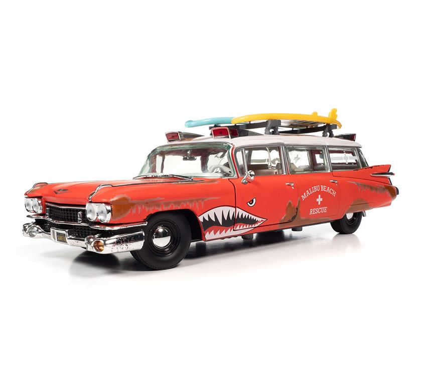 1:18 Scale 1959 Cadillac Eldorado Ambulance - Surf Shark Graphics