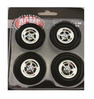1:18 Scale Wheel and Tyres Set - Cragar Chrome Street Strip Drag