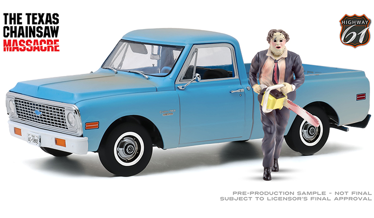 Highway 61 1:18 The Texas Chainsaw Massacre 1971 Chevrolet C-10 with Leatherface Figure