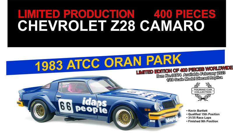 Classic Carlectables 1:18 Chevrolet Camaro Kevin Bartlett 1983 ATCC Oran Park