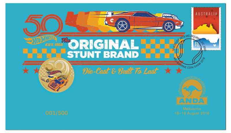 Hotwheels 2018 $1 Stamp and Coin Cover
