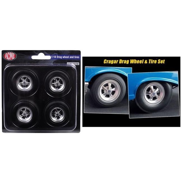 Acme 1:18 Wheel and Tyres Set - Cragar Style