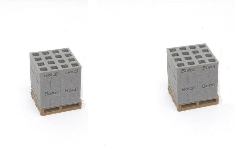 Aussie 3D 1:50 Concrete Boral Bricks on Pallets - Qty 2