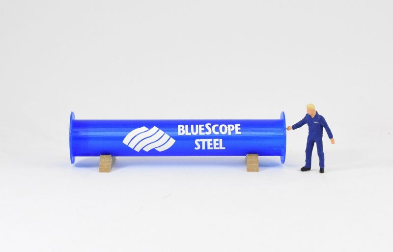 Aussie 3D 1:50 BlueScope Steel Pipe Section with Pipe Cradles