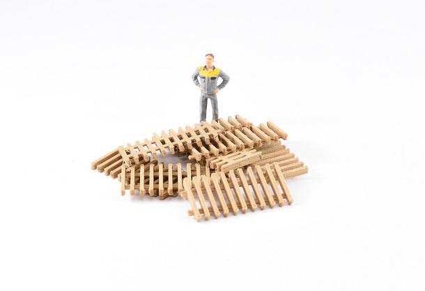 Aussie 3D 1:50 Fencing - Wooden  Picket - 4 Sections