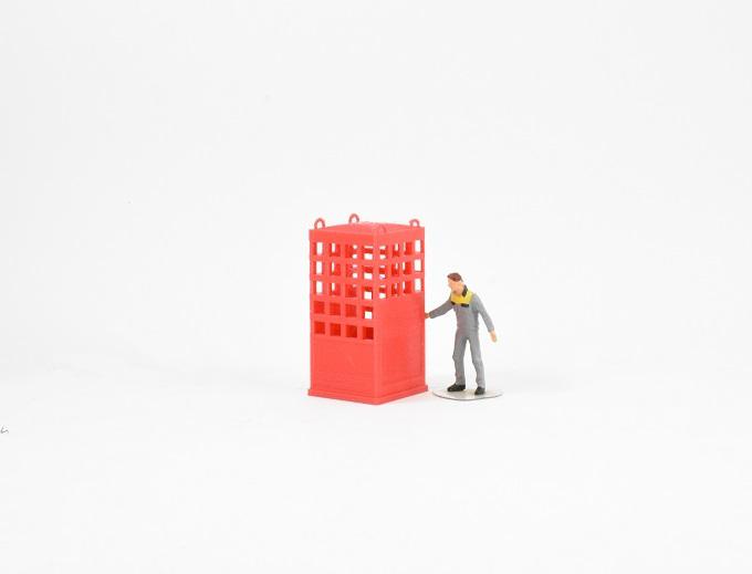 Aussie 3D 1:50 Crane Lifting Cage - Single Person - Red
