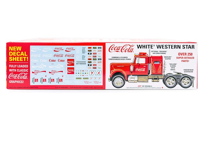 AMT 1:25 White Western Star Truck Model Kit - Coca~Cola