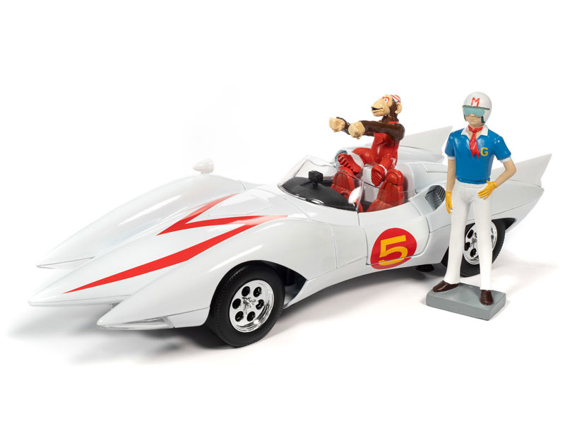 Auto World 1:18 Speed Racer Mach 5 with Speed Racer Figurines