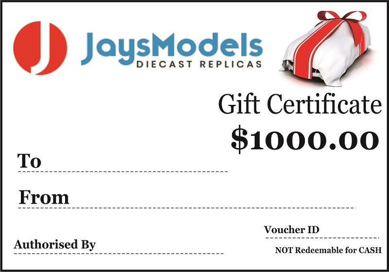 Jays Models $1000.00 Gift Certificate