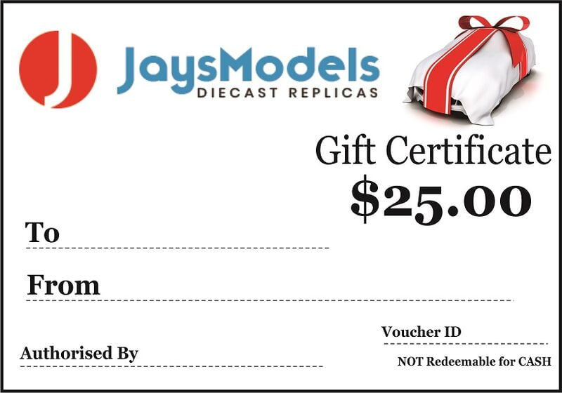 Jays Models $25.00 Gift Certificate