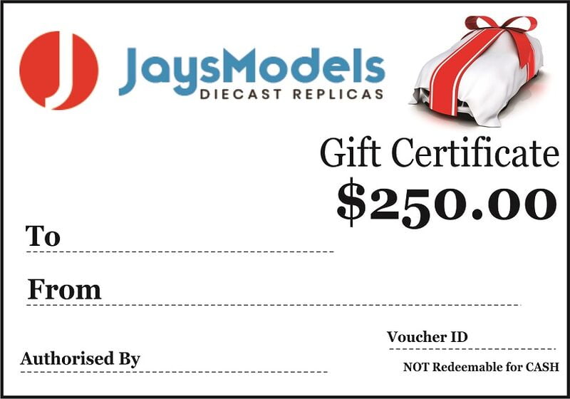 Jays Models $250.00 Gift Certificate