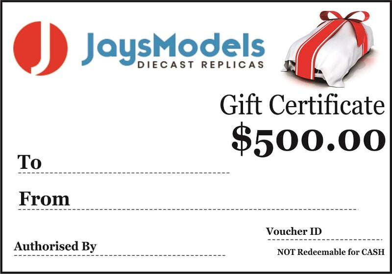 Jays Models $500.00 Gift Certificate