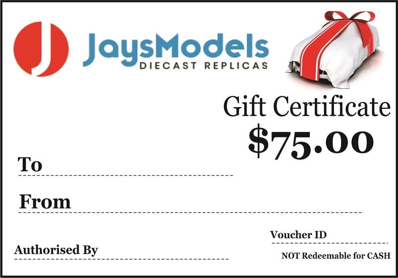 Jays Models $75.00 Gift Certificate
