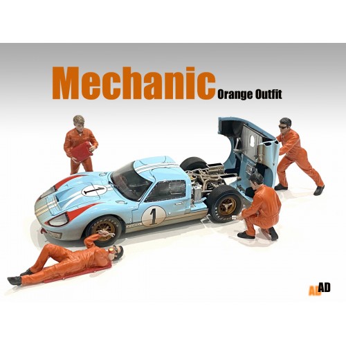 American Diorama 1:18 Workshop Mechanic Figurines - Mechanic In Orange