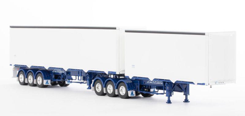 Drake Collectibles 1:50 MaxiTRANS Eziliner B-Double Trailers - White/Blue