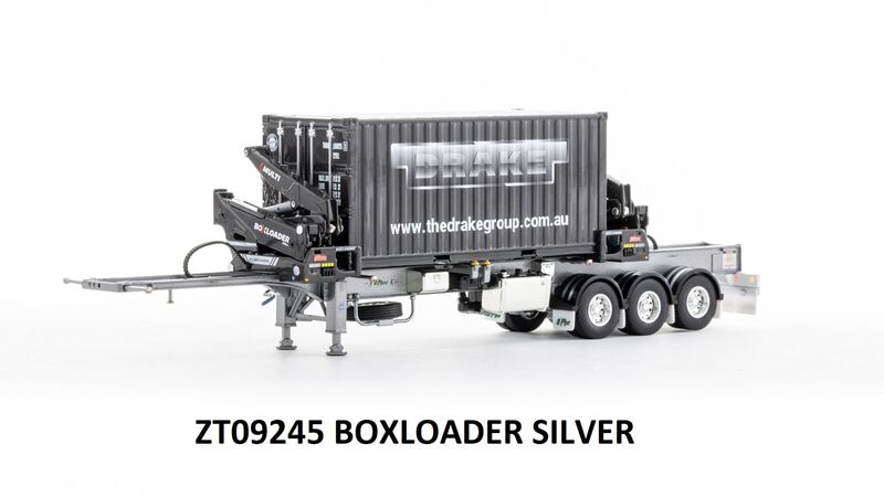 Drake Collectibles 1:50 BoxLoader Trailer with Container - Silver