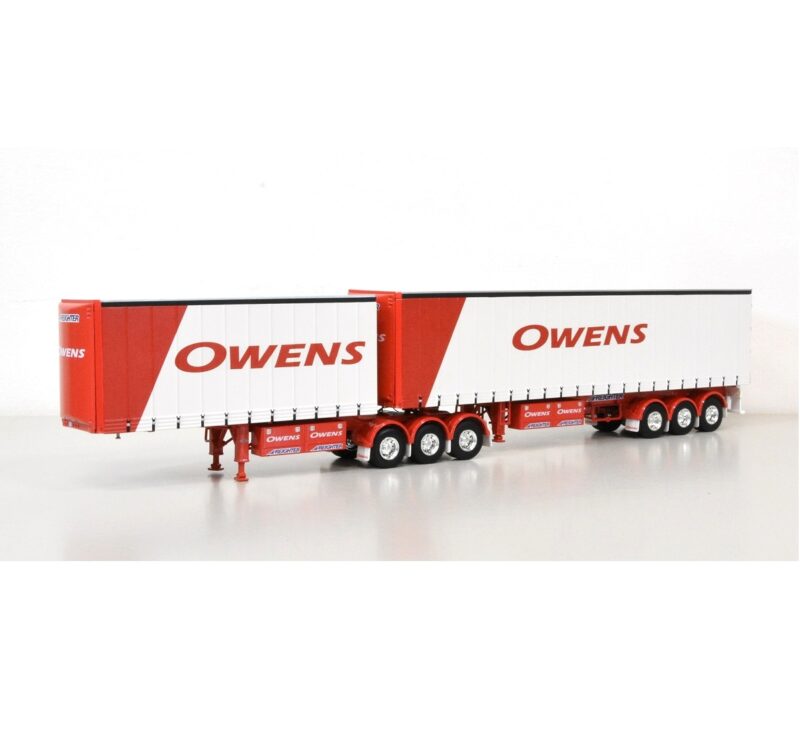 1:50 Scale Freighter T-Liner B-Double Trailers - Owens