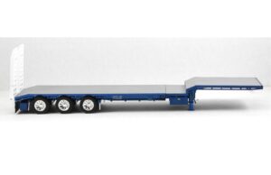 1:50 Scale 45" Extendable Dropdeck Trailer with Dolly - Blue Metallic