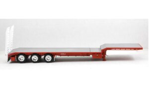 1:50 Scale 45" Extendable Dropdeck Trailer with Dolly - Red