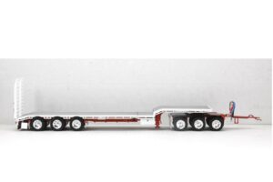 1:50 Scale 45" Extendable Dropdeck Trailer with Dolly - White and Red