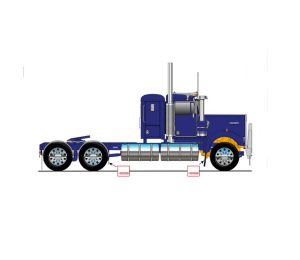 1:50 Scale Kenworth W900 Truck Low Line Sleeper - Blue Metallic