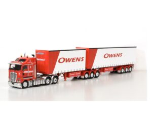 1:50 Scale Kenworth K200 with Freighter T-Liner B-Double Trailers - Owen's Transport