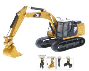 1:64 Scale Caterpillar 320F L Hydraulic Excavator with Attachments