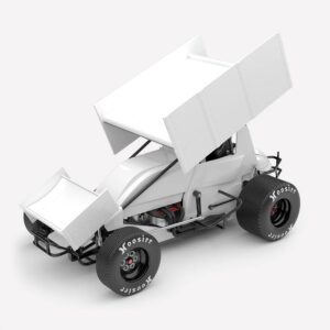 1:18 Scale Plain Body Sprint Car - Gloss White
