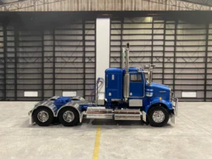 iconic replicas 1:50 Scale Kenworth W900 SAR Lowline Sleeper Truck Blue with Alloys