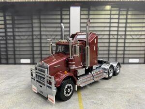 1:50 Scale Kenworth W900 SAR Truck Burgundy with Spider Wheels