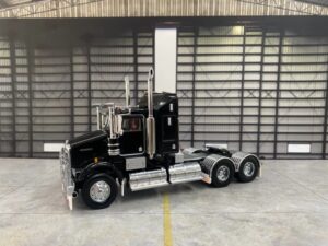 iconic replicas 1:50 Scale Kenworth W900 SAR Truck Black with Black chassis