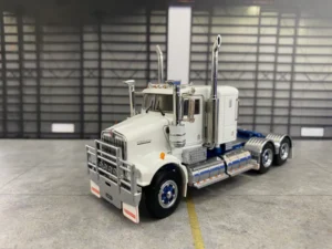 1:50 Scale Kenworth W900 SAR Lowline Sleeper Truck - White with Spiders