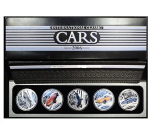 2006 Tuvalu International Classic Cars $1 Proof .999% Silver 1oz 5-Piece Coin Set