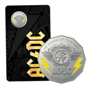 2018 AC/DC 45 Years of Thunder 50c Carded Coin