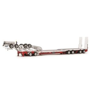 1:50 Scale Drake 4x8 Swingwing Drop Deck Trailer with Dolly - White and Red