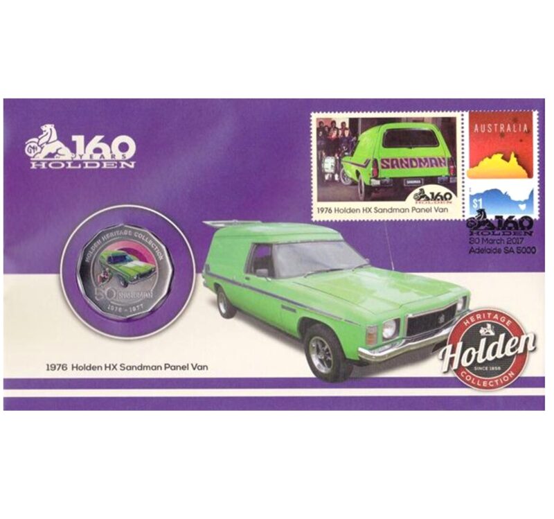 2016 Holden HX Sandman Panel Van 50c Stamp and Coin Cover PNC