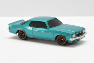 1:64 Scale Red Bellies Holden HX LE Coupe Aquamarine by Oz Wheels