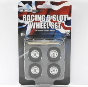 1:24 Scale Wheel and Tyre Set - 5 Slot Racing