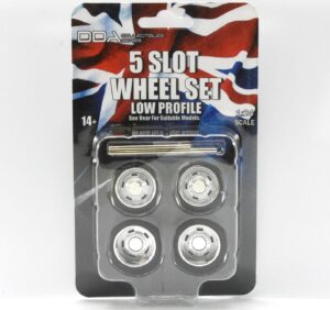 1:24 Scale Wheel and Tyre Set - 5 Slot Low Profile