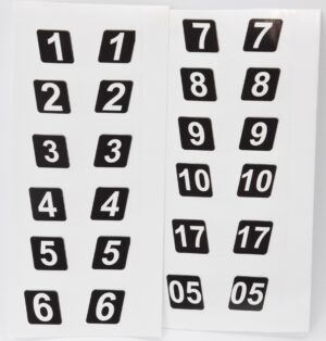 1:18 Scale Nascar Racing Number Decals - Black and White