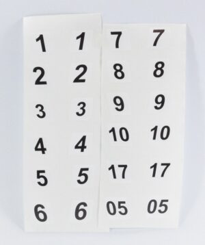 1:32 Scale Nascar Racing Number Decals - White and Black