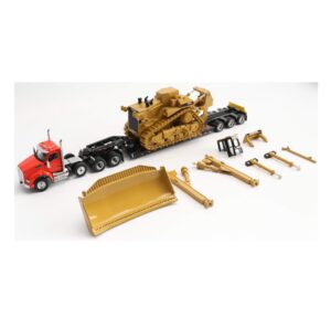 1:50 Scale Kenworth T880 Tri-Drive and Lowboy Trailer with Cat D11R Load