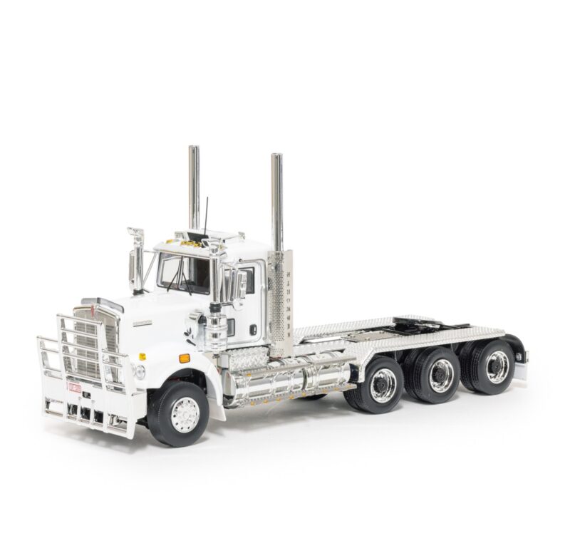 1:50 Scale Kenworth C509 Tri-Drive Day Cab - White with Black Chassis