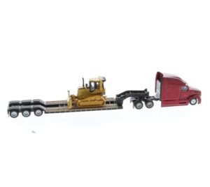 1:87 Scale Peterbilt 379 Truck with Lowboy Trailer and CAT D5M Dozer