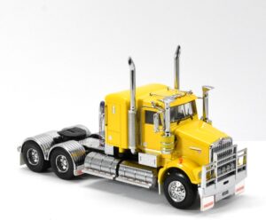 1:50 Scale Kenworth W900 SAR Lowline Sleeper Truck - Yellow