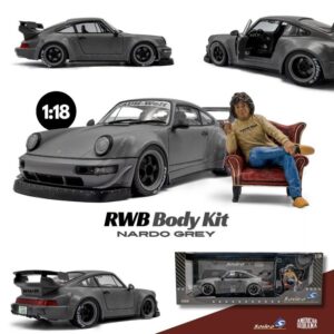 1:18 Scale Porsche 964 RWB with Akira Nakai Figurine - Nardo Grey
